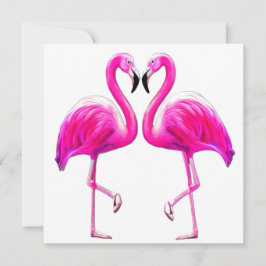 Convite Flamingos Rosa Apaixonados 