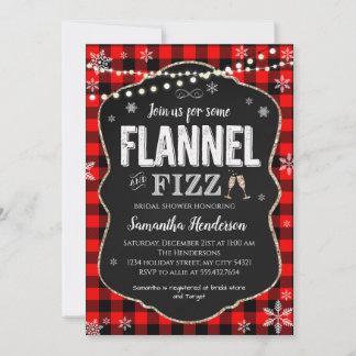 Convite Flannel e Fizz Chá de panela Buffalo xadrez