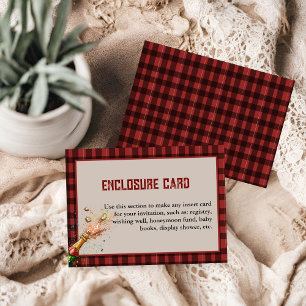 Convite Flannel & fizz inverno xadrez vermelha