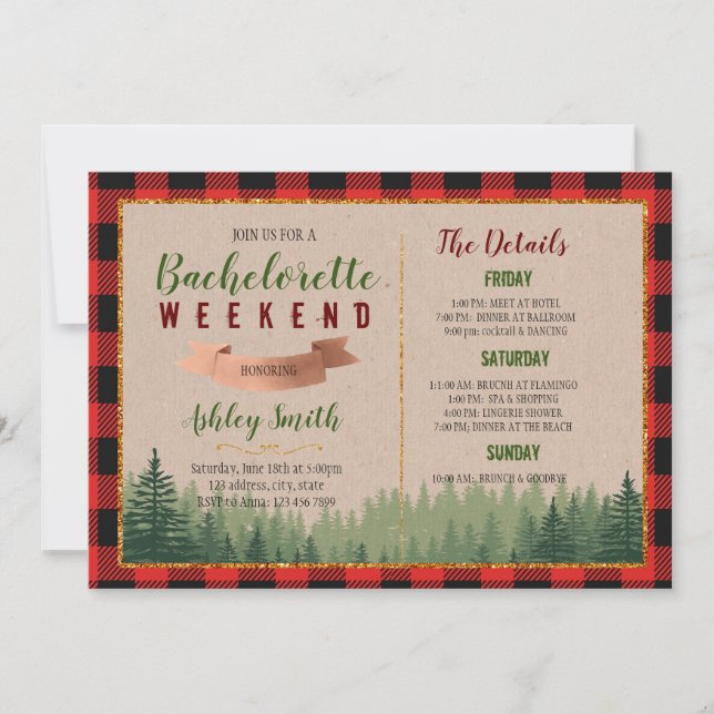 Convite Flannel fling antes da solha do anel (Frente)