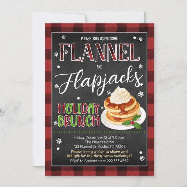 Convite Flannels Flapjacks Festa de Natal (Frente)