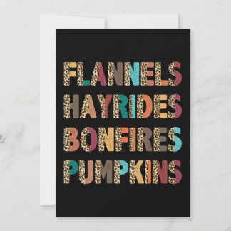 Convite Flannels inspirados Hayrides Bonfire Pumpkins