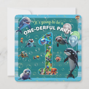 Convite Flat De Borda Arredondada De Uma Festa Mar