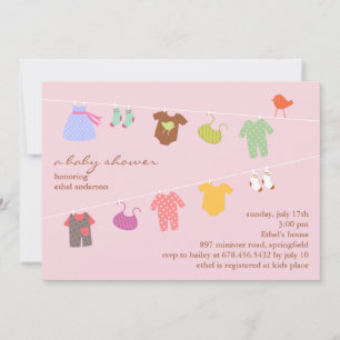 Convite Flat Para Chá De Menina