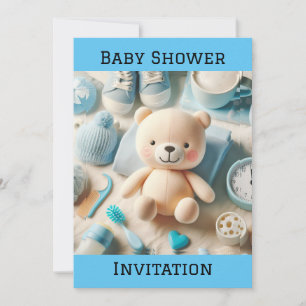Convite Flat para Chá do Baby Boy
