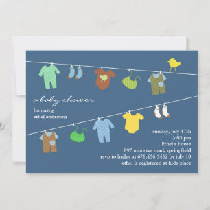 Convite Flat para Chá do Baby Boy