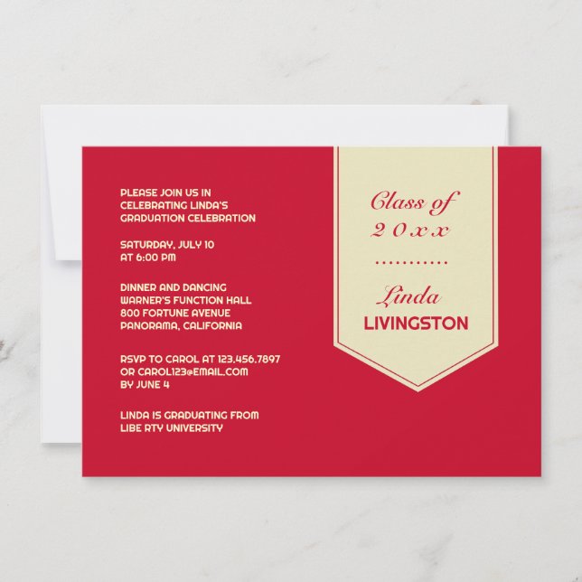 Convite Flat Stole De Graduação (Frente)
