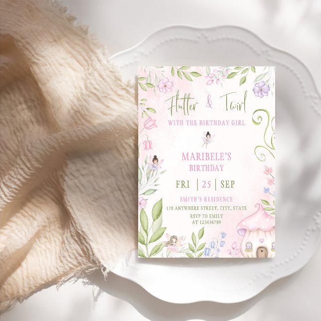 Convite Flautista de Fada Florestal e Festa de aniversário (Criador carregado)