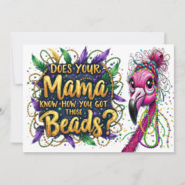 Convite Flavty Flamingo Mardi Gras