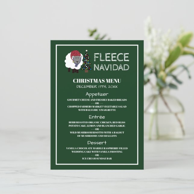 Convite Flece Navidad, Estilo Espanhol Menu de Natal