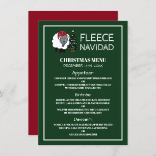 Convite Flece Navidad, Estilo Espanhol Menu de Natal