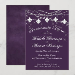 Convite Fleur de Lis   Aniversário da Purple Moody