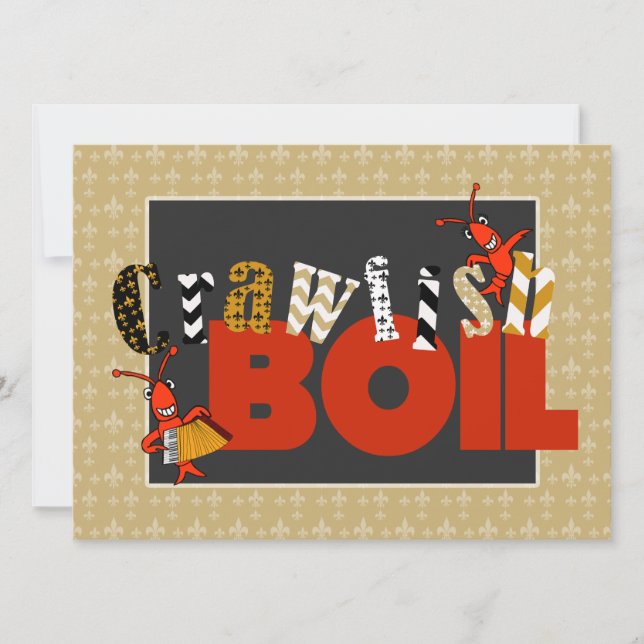 Convite Fleur de Lis Crawfish Fleur de Lis (Frente)