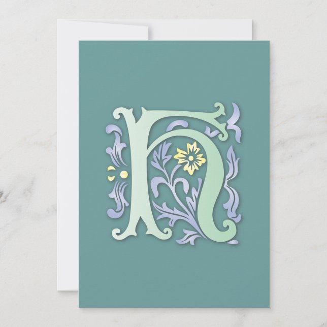 Convite Fleur-de-lis H Monograma (Frente)