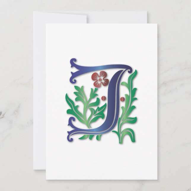 Convite Fleur-de-lis J Monograma (Frente)