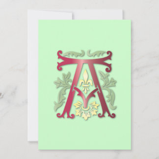 Convite Fleur-de-lis Um Monograma