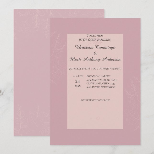 Convite Fleur de Satin Wedding (Frente/Verso)