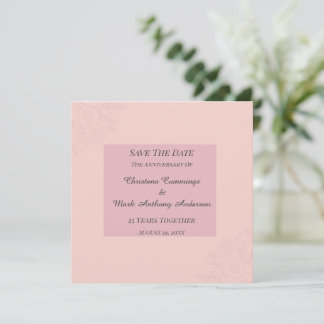 Convite Fleur de Satin Wedding Anniversary Save The Date
