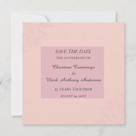Convite Fleur de Satin Wedding Anniversary Save The Date