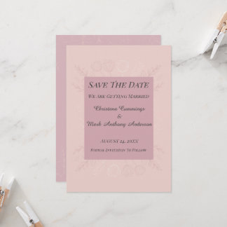 Convite Fleur de Satin Wedding Save The Date Announcement