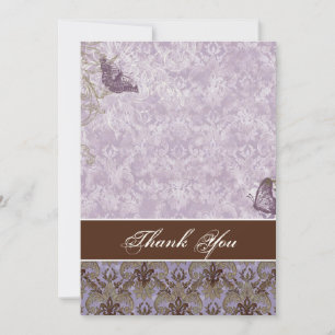 Convite Fleur di Lys Damask - Bilhetes de Agradecimento de