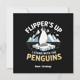 Convite Flippers Engraçados, Prendam-Se Com Os Pinguins