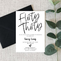Convite Flirty trigty aniversário de 30 anos