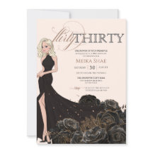 Flirty Trinta Glam Black e Rosa Dourado aniversári