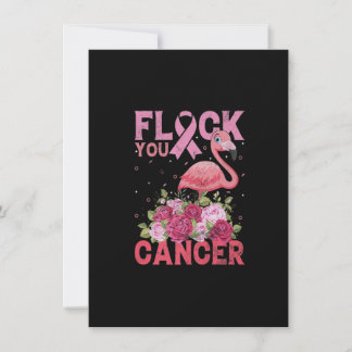 Convite Flock You Cancer Pink Ribbon Flamingo Break Cance