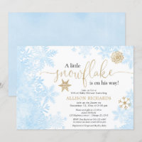 Floco de neve azul chá de fraldas de menino virtua