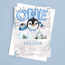 Floco de neve azul primeiro aniversario de inverno