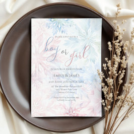 Convite Floco de neve azul-rosa-rosa-menino ou menina