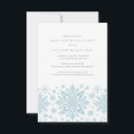 Convite Floco de neve branco azul do aniversário de 40 ano<br><div class="desc">Flocos de neve de cor azul muito elegantes criam uma bonito borda ao longo do final deste convite de aniversário para adultos. A design moderna e minimalista tem uma sensação aberta e arejada. A estética contemporânea apelará a pessoas de todas as idades.</div>