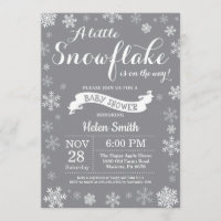 Floco de neve Chá de fraldas branco e Cinza de inv