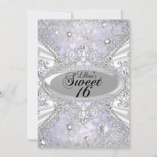 Convite Floco de Neve Diamante Roxo Inverno Encantado Swee