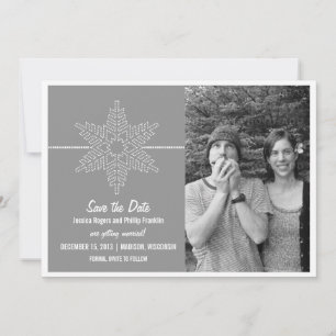 Convite Floco de neve doce Salve o Concurso de Data, Cinza