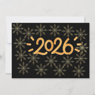 Convite Floco de Neve Dourado 2026 Festa Corporativa e de 