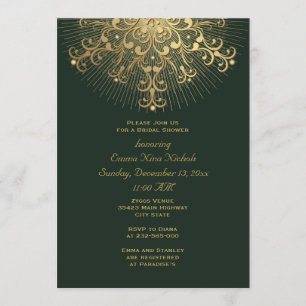 Convite Floco de neve dourado noivado de casamento de inve