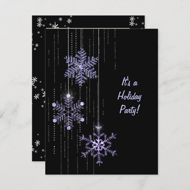 Convite Floco de Neve e Festa Diamante de Natal (Frente/Verso)