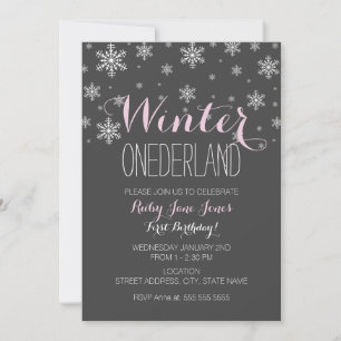Convite Floco de Neve Inverno Onederland Primeiro Aniversá