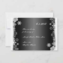 Convite Floco de Neve Preto e Branco para Casamento Save t