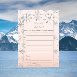 Convite Floco De Neve Rosa Adivinha Aquele Jogo De Chá De 