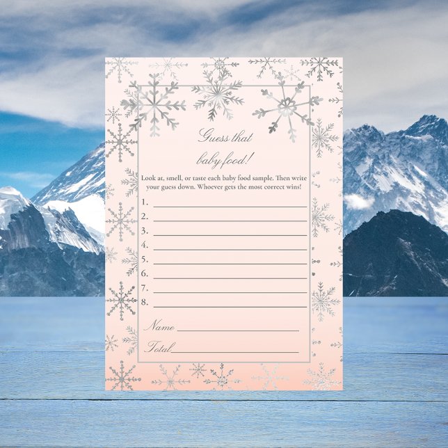 Convite Floco De Neve Rosa Adivinha Aquele Jogo De Chá De  (Criador carregado)