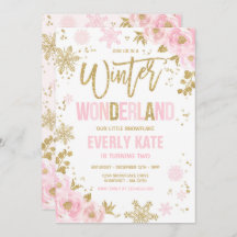 Floco de neve rosa Dourado de Birthday Wonderland