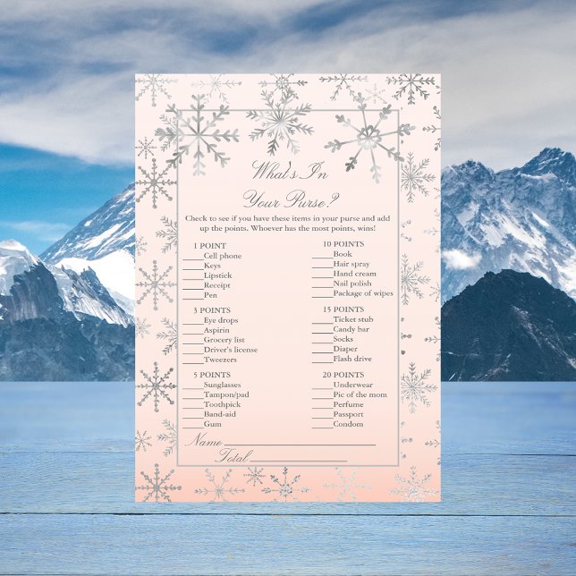 Convite Floco de neve rosa O que há no seu jogo de Chá (Criador carregado)