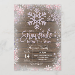 Convite Floco de neve roxo está no caminho do chá de frald