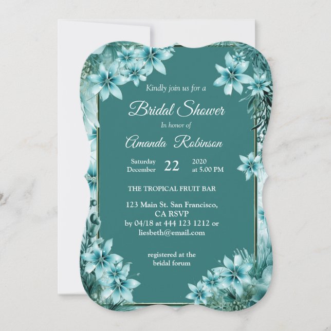 Convite Floco de neve único (Frente)