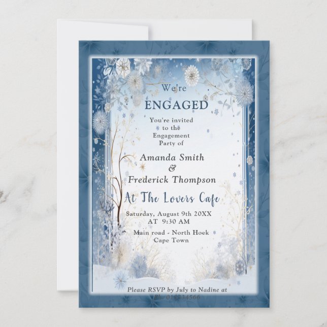 Convite Floco de neve único Design de inverno festivo (Frente)