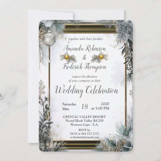 Convite Floco de neve único Design de inverno festivo (Frente)