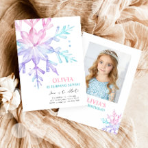 Floco de neve Winter Wonderland Pink Girl Birthday